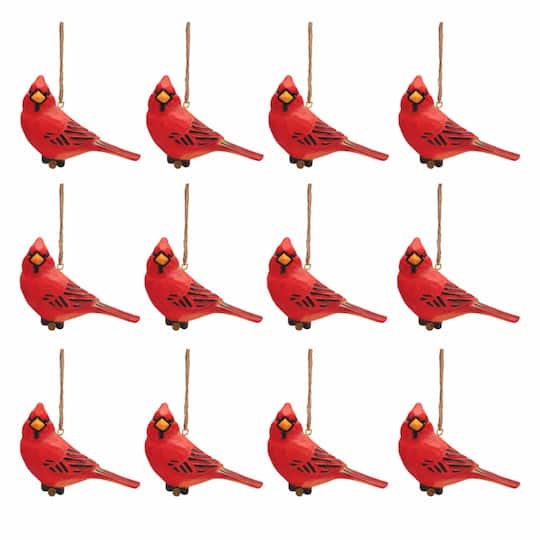 Melrose 5.25" Red Cardinal Ornaments, 12ct.